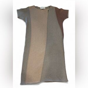 Adrienne Vittadini Sweater Dress Women’s Medium Silk Cotton Color Block Boho
